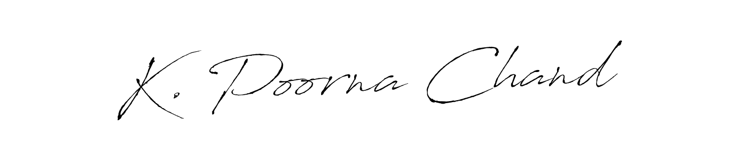 How to make K. Poorna Chand name signature. Use Antro_Vectra style for creating short signs online. This is the latest handwritten sign. K. Poorna Chand signature style 6 images and pictures png