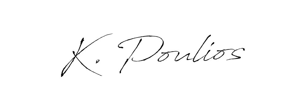 This is the best signature style for the K. Poulios name. Also you like these signature font (Antro_Vectra). Mix name signature. K. Poulios signature style 6 images and pictures png