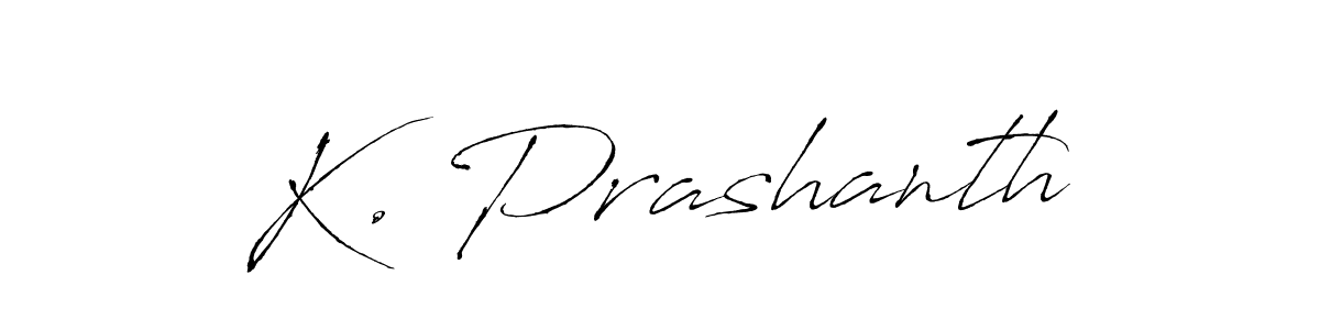 if you are searching for the best signature style for your name K. Prashanth. so please give up your signature search. here we have designed multiple signature styles  using Antro_Vectra. K. Prashanth signature style 6 images and pictures png