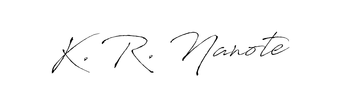 How to make K. R. Nanote name signature. Use Antro_Vectra style for creating short signs online. This is the latest handwritten sign. K. R. Nanote signature style 6 images and pictures png