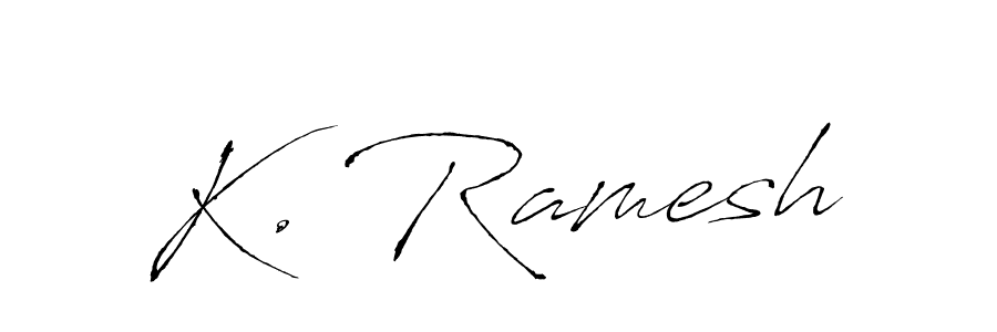 Design your own signature with our free online signature maker. With this signature software, you can create a handwritten (Antro_Vectra) signature for name K. Ramesh. K. Ramesh signature style 6 images and pictures png