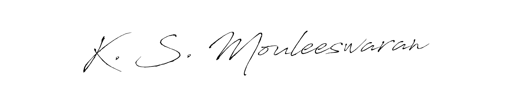 See photos of K. S. Mouleeswaran official signature by Spectra . Check more albums & portfolios. Read reviews & check more about Antro_Vectra font. K. S. Mouleeswaran signature style 6 images and pictures png