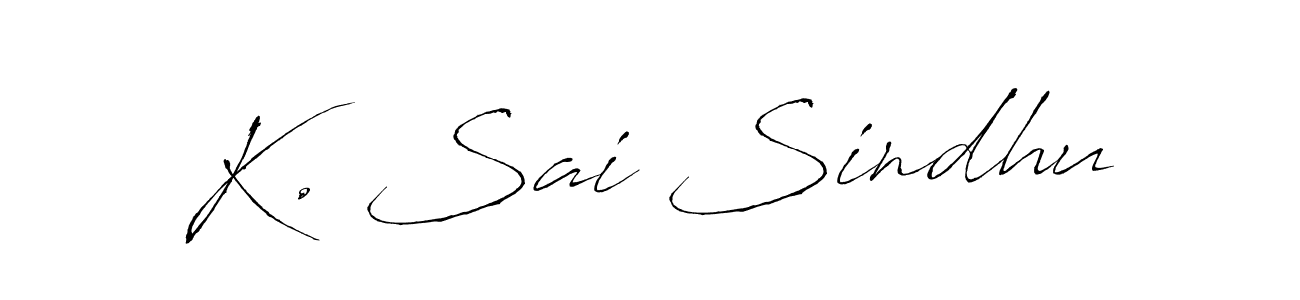 You should practise on your own different ways (Antro_Vectra) to write your name (K. Sai Sindhu) in signature. don't let someone else do it for you. K. Sai Sindhu signature style 6 images and pictures png