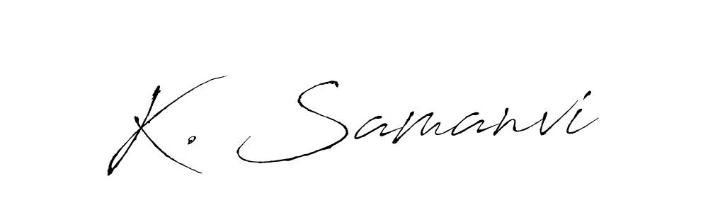 if you are searching for the best signature style for your name K. Samanvi. so please give up your signature search. here we have designed multiple signature styles  using Antro_Vectra. K. Samanvi signature style 6 images and pictures png