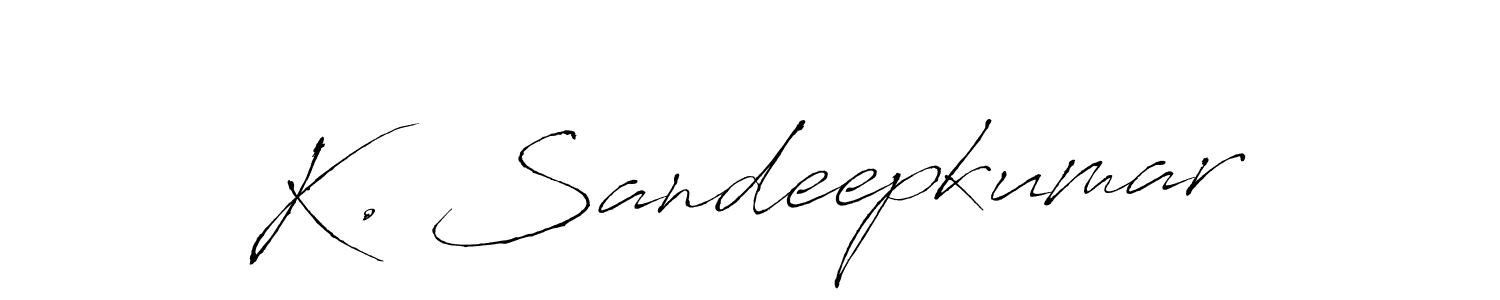 Create a beautiful signature design for name K. Sandeepkumar. With this signature (Antro_Vectra) fonts, you can make a handwritten signature for free. K. Sandeepkumar signature style 6 images and pictures png