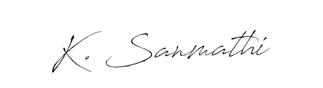 You should practise on your own different ways (Antro_Vectra) to write your name (K. Sanmathi) in signature. don't let someone else do it for you. K. Sanmathi signature style 6 images and pictures png