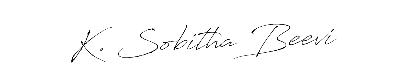 How to make K. Sobitha Beevi name signature. Use Antro_Vectra style for creating short signs online. This is the latest handwritten sign. K. Sobitha Beevi signature style 6 images and pictures png