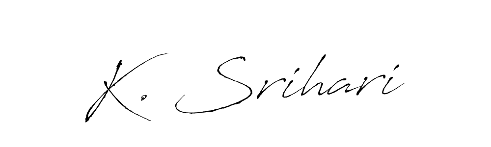 How to make K. Srihari name signature. Use Antro_Vectra style for creating short signs online. This is the latest handwritten sign. K. Srihari signature style 6 images and pictures png