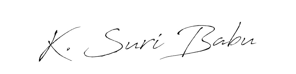 Similarly Antro_Vectra is the best handwritten signature design. Signature creator online .You can use it as an online autograph creator for name K. Suri Babu. K. Suri Babu signature style 6 images and pictures png