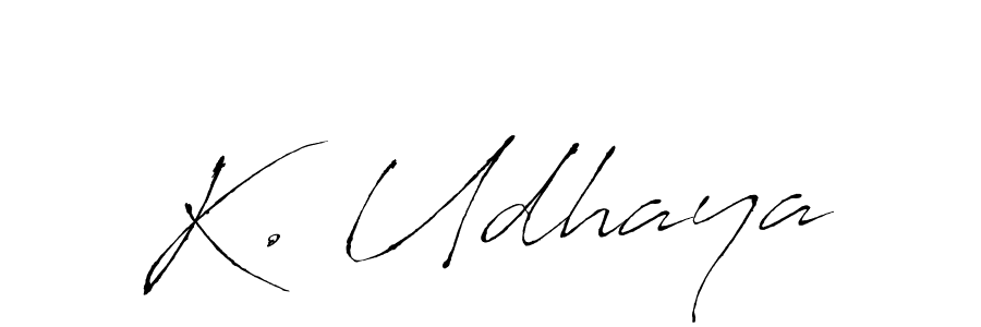 The best way (Antro_Vectra) to make a short signature is to pick only two or three words in your name. The name K. Udhaya include a total of six letters. For converting this name. K. Udhaya signature style 6 images and pictures png