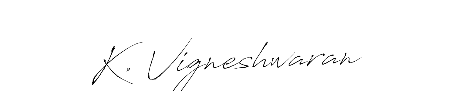 if you are searching for the best signature style for your name K. Vigneshwaran. so please give up your signature search. here we have designed multiple signature styles  using Antro_Vectra. K. Vigneshwaran signature style 6 images and pictures png