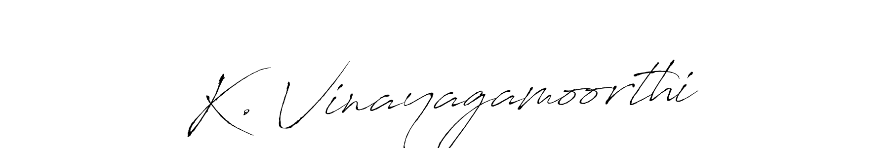 How to make K. Vinayagamoorthi name signature. Use Antro_Vectra style for creating short signs online. This is the latest handwritten sign. K. Vinayagamoorthi signature style 6 images and pictures png