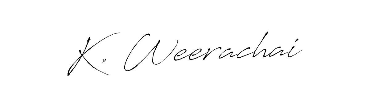 Antro_Vectra is a professional signature style that is perfect for those who want to add a touch of class to their signature. It is also a great choice for those who want to make their signature more unique. Get K. Weerachai name to fancy signature for free. K. Weerachai signature style 6 images and pictures png