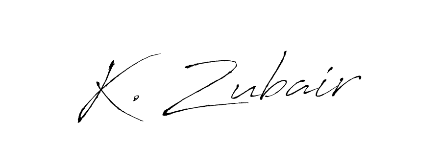 Design your own signature with our free online signature maker. With this signature software, you can create a handwritten (Antro_Vectra) signature for name K. Zubair. K. Zubair signature style 6 images and pictures png
