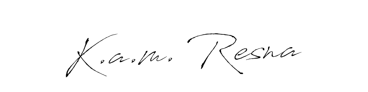 How to make K.a.m. Resna signature? Antro_Vectra is a professional autograph style. Create handwritten signature for K.a.m. Resna name. K.a.m. Resna signature style 6 images and pictures png