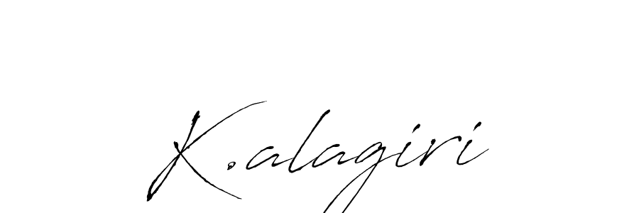 The best way (Antro_Vectra) to make a short signature is to pick only two or three words in your name. The name K.alagiri include a total of six letters. For converting this name. K.alagiri signature style 6 images and pictures png