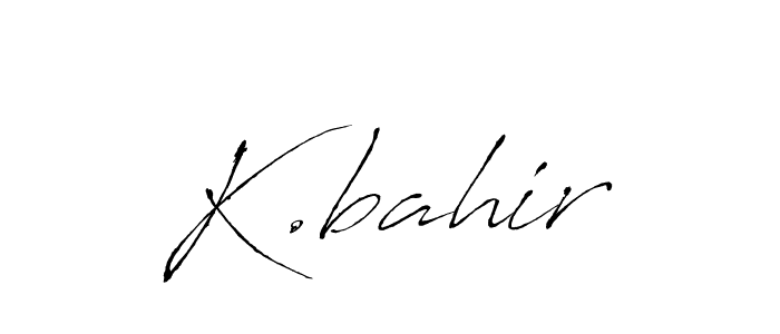 The best way (Antro_Vectra) to make a short signature is to pick only two or three words in your name. The name K.bahir include a total of six letters. For converting this name. K.bahir signature style 6 images and pictures png