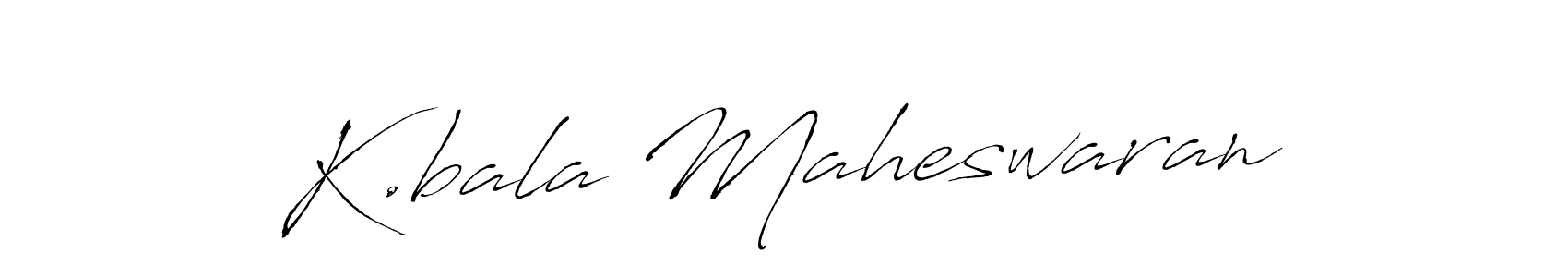 The best way (Antro_Vectra) to make a short signature is to pick only two or three words in your name. The name K.bala Maheswaran include a total of six letters. For converting this name. K.bala Maheswaran signature style 6 images and pictures png