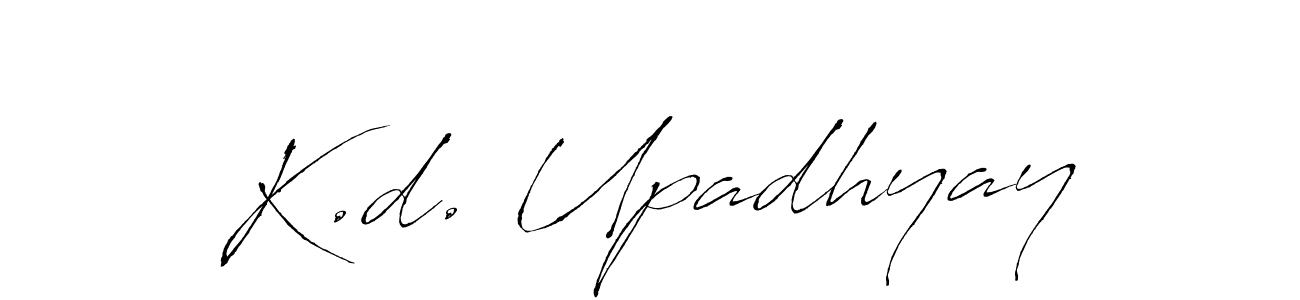 How to make K.d. Upadhyay name signature. Use Antro_Vectra style for creating short signs online. This is the latest handwritten sign. K.d. Upadhyay signature style 6 images and pictures png
