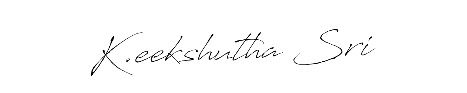 Antro_Vectra is a professional signature style that is perfect for those who want to add a touch of class to their signature. It is also a great choice for those who want to make their signature more unique. Get K.eekshutha Sri name to fancy signature for free. K.eekshutha Sri signature style 6 images and pictures png