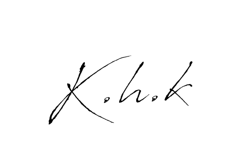 The best way (Antro_Vectra) to make a short signature is to pick only two or three words in your name. The name K.h.k include a total of six letters. For converting this name. K.h.k signature style 6 images and pictures png