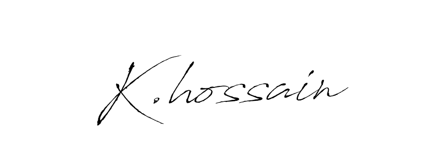 This is the best signature style for the K.hossain name. Also you like these signature font (Antro_Vectra). Mix name signature. K.hossain signature style 6 images and pictures png