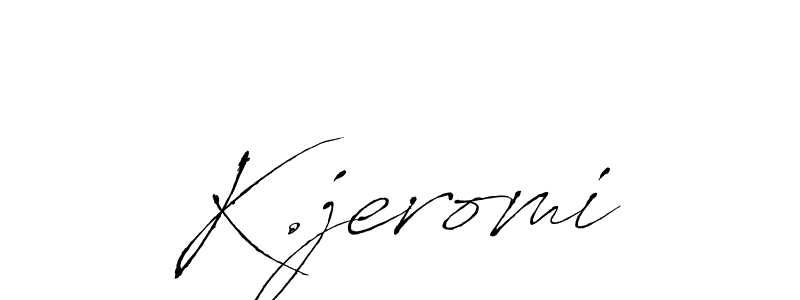 How to make K.jeromi name signature. Use Antro_Vectra style for creating short signs online. This is the latest handwritten sign. K.jeromi signature style 6 images and pictures png