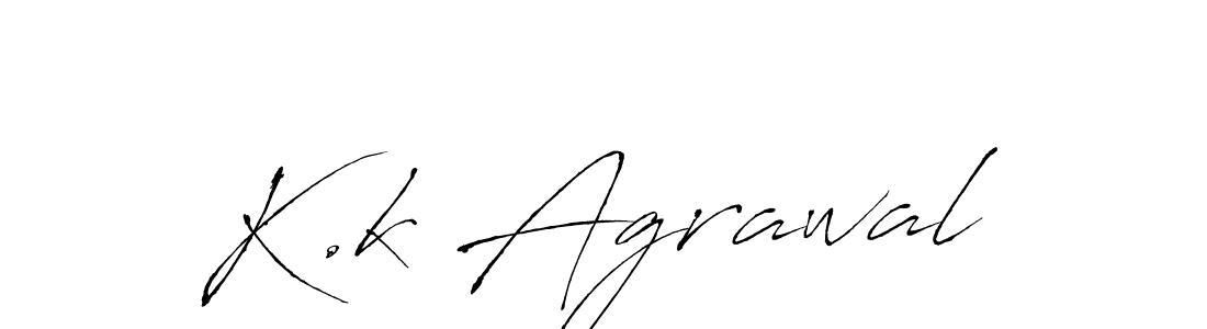 Antro_Vectra is a professional signature style that is perfect for those who want to add a touch of class to their signature. It is also a great choice for those who want to make their signature more unique. Get K.k Agrawal name to fancy signature for free. K.k Agrawal signature style 6 images and pictures png