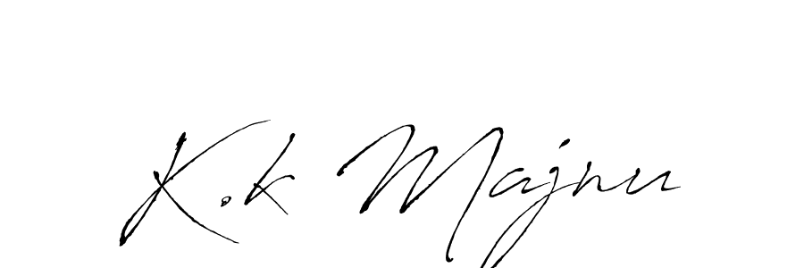 The best way (Antro_Vectra) to make a short signature is to pick only two or three words in your name. The name K.k Majnu include a total of six letters. For converting this name. K.k Majnu signature style 6 images and pictures png