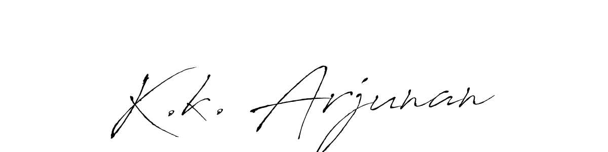 Create a beautiful signature design for name K.k. Arjunan. With this signature (Antro_Vectra) fonts, you can make a handwritten signature for free. K.k. Arjunan signature style 6 images and pictures png