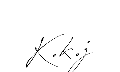 Create a beautiful signature design for name K.k.j. With this signature (Antro_Vectra) fonts, you can make a handwritten signature for free. K.k.j signature style 6 images and pictures png