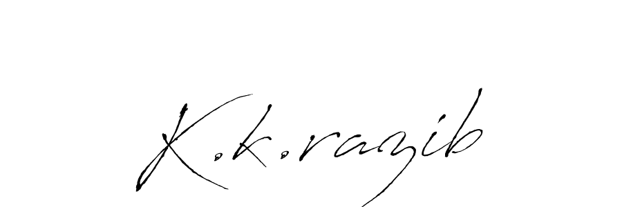 How to make K.k.razib signature? Antro_Vectra is a professional autograph style. Create handwritten signature for K.k.razib name. K.k.razib signature style 6 images and pictures png