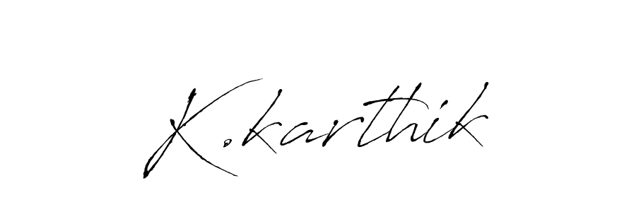 Design your own signature with our free online signature maker. With this signature software, you can create a handwritten (Antro_Vectra) signature for name K.karthik. K.karthik signature style 6 images and pictures png