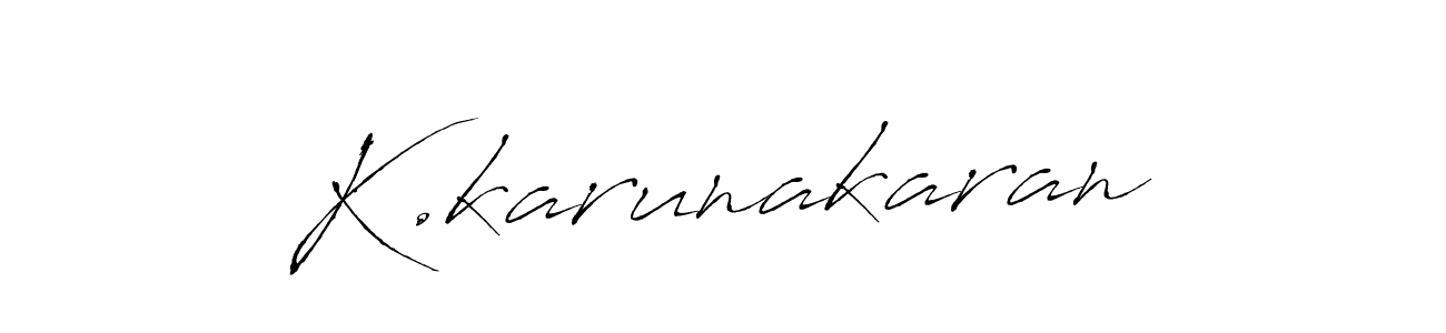 Create a beautiful signature design for name K.karunakaran. With this signature (Antro_Vectra) fonts, you can make a handwritten signature for free. K.karunakaran signature style 6 images and pictures png