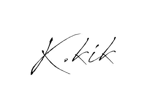 This is the best signature style for the K.kik name. Also you like these signature font (Antro_Vectra). Mix name signature. K.kik signature style 6 images and pictures png