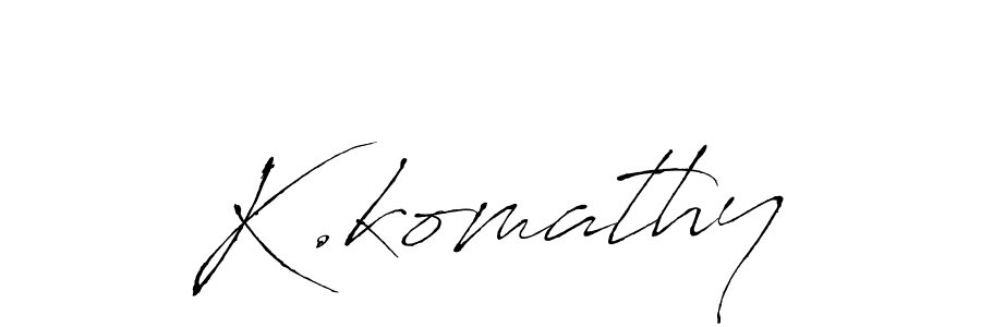 The best way (Antro_Vectra) to make a short signature is to pick only two or three words in your name. The name K.komathy include a total of six letters. For converting this name. K.komathy signature style 6 images and pictures png