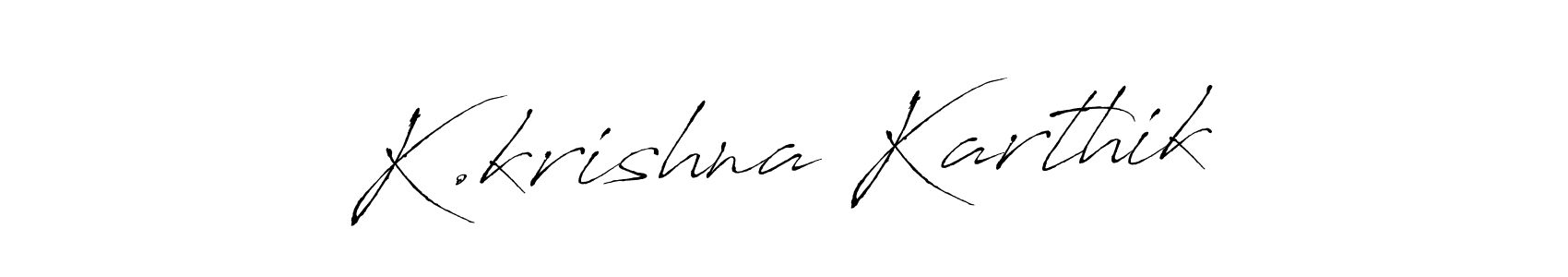 Also You can easily find your signature by using the search form. We will create K.krishna Karthik name handwritten signature images for you free of cost using Antro_Vectra sign style. K.krishna Karthik signature style 6 images and pictures png