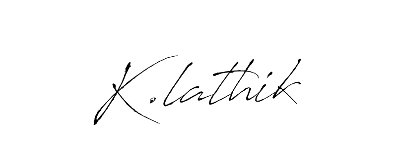 Design your own signature with our free online signature maker. With this signature software, you can create a handwritten (Antro_Vectra) signature for name K.lathik. K.lathik signature style 6 images and pictures png