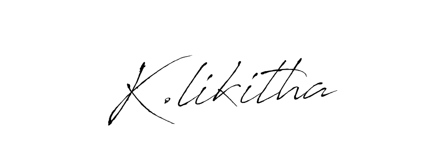 This is the best signature style for the K.likitha name. Also you like these signature font (Antro_Vectra). Mix name signature. K.likitha signature style 6 images and pictures png