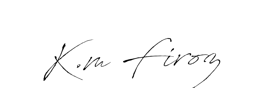 Also You can easily find your signature by using the search form. We will create K.m Firoz name handwritten signature images for you free of cost using Antro_Vectra sign style. K.m Firoz signature style 6 images and pictures png