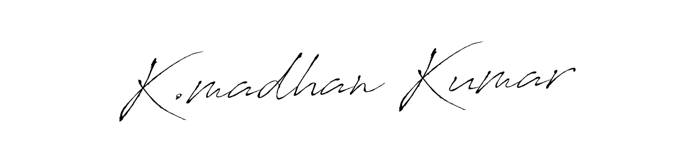 You should practise on your own different ways (Antro_Vectra) to write your name (K.madhan Kumar) in signature. don't let someone else do it for you. K.madhan Kumar signature style 6 images and pictures png