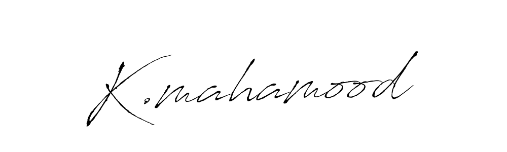 How to make K.mahamood name signature. Use Antro_Vectra style for creating short signs online. This is the latest handwritten sign. K.mahamood signature style 6 images and pictures png