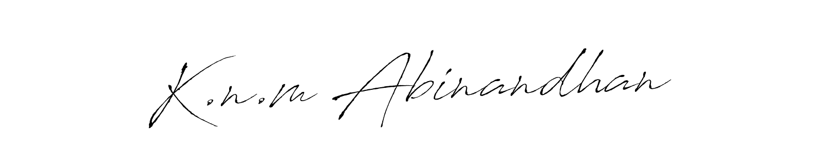 if you are searching for the best signature style for your name K.n.m Abinandhan. so please give up your signature search. here we have designed multiple signature styles  using Antro_Vectra. K.n.m Abinandhan signature style 6 images and pictures png