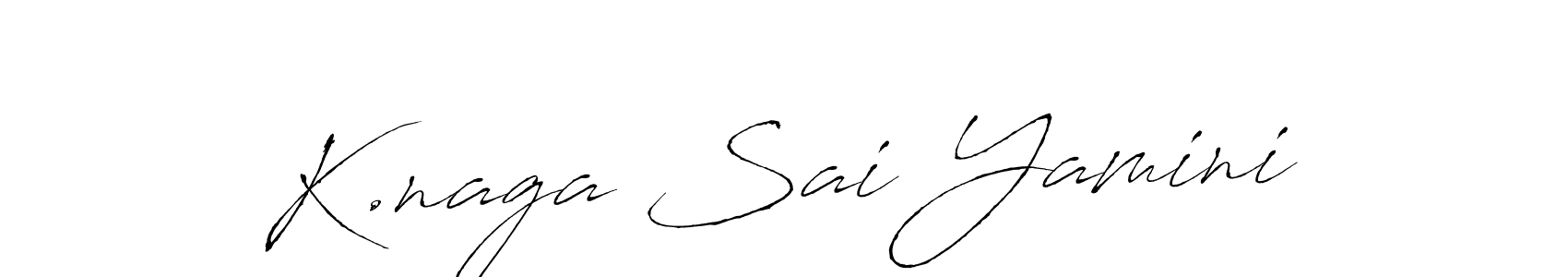 The best way (Antro_Vectra) to make a short signature is to pick only two or three words in your name. The name K.naga Sai Yamini include a total of six letters. For converting this name. K.naga Sai Yamini signature style 6 images and pictures png