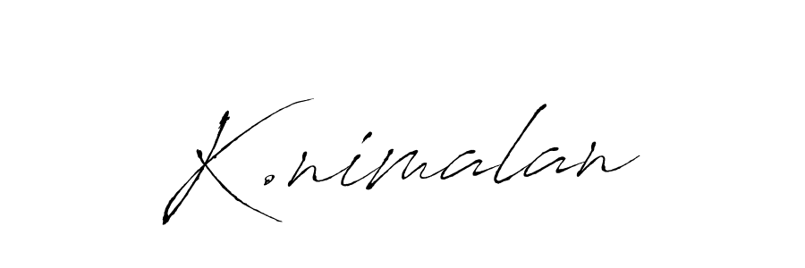 The best way (Antro_Vectra) to make a short signature is to pick only two or three words in your name. The name K.nimalan include a total of six letters. For converting this name. K.nimalan signature style 6 images and pictures png