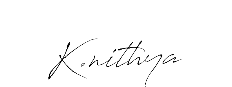 Design your own signature with our free online signature maker. With this signature software, you can create a handwritten (Antro_Vectra) signature for name K.nithya. K.nithya signature style 6 images and pictures png