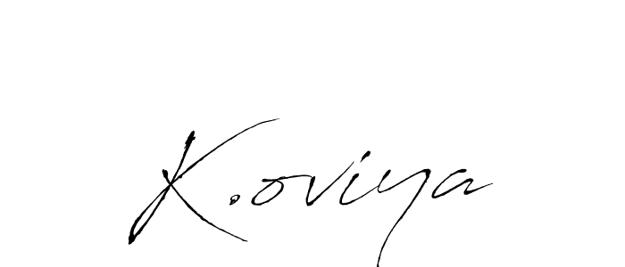 if you are searching for the best signature style for your name K.oviya. so please give up your signature search. here we have designed multiple signature styles  using Antro_Vectra. K.oviya signature style 6 images and pictures png