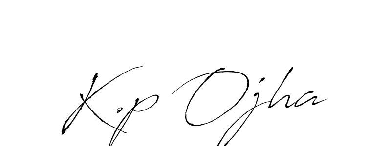 K.p Ojha stylish signature style. Best Handwritten Sign (Antro_Vectra) for my name. Handwritten Signature Collection Ideas for my name K.p Ojha. K.p Ojha signature style 6 images and pictures png