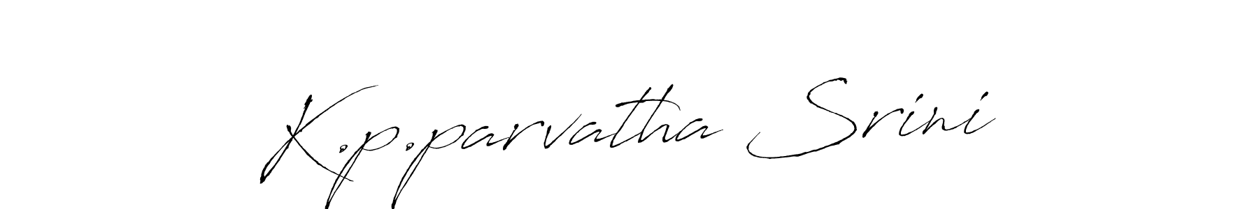 Antro_Vectra is a professional signature style that is perfect for those who want to add a touch of class to their signature. It is also a great choice for those who want to make their signature more unique. Get K.p.parvatha Srini name to fancy signature for free. K.p.parvatha Srini signature style 6 images and pictures png