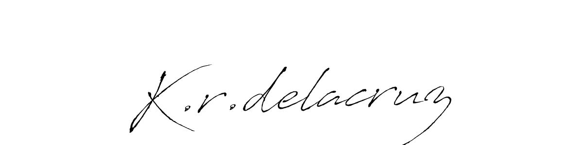 Make a beautiful signature design for name K.r.delacruz. With this signature (Antro_Vectra) style, you can create a handwritten signature for free. K.r.delacruz signature style 6 images and pictures png